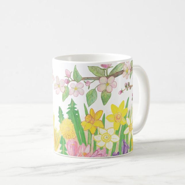 Taza De Café Flores de primavera que desatan la invitación a la (Anverso derecho)