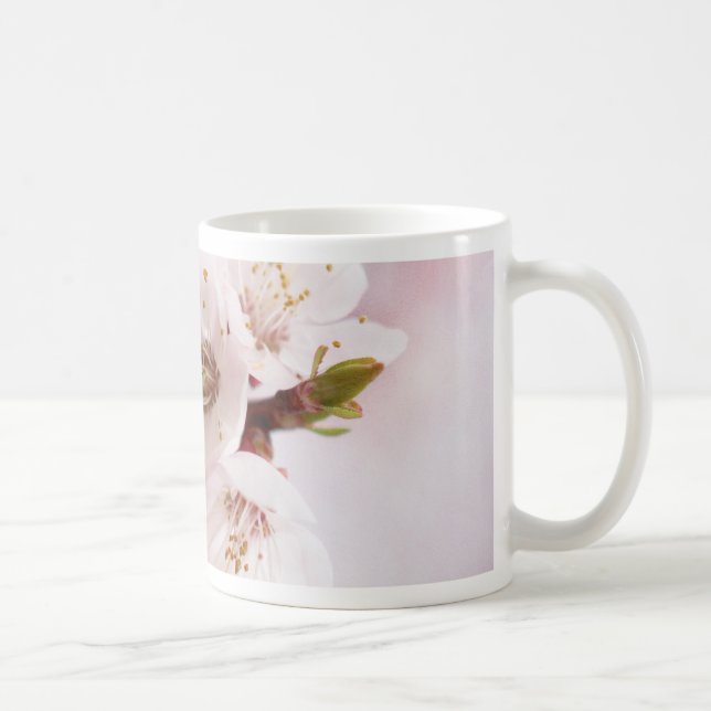 Taza De Café Flores de primavera rosada (Derecha)
