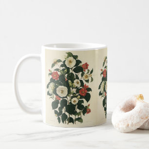 Taza De Café Flores de Rosas de Jardín Antiguo Floral Vintage