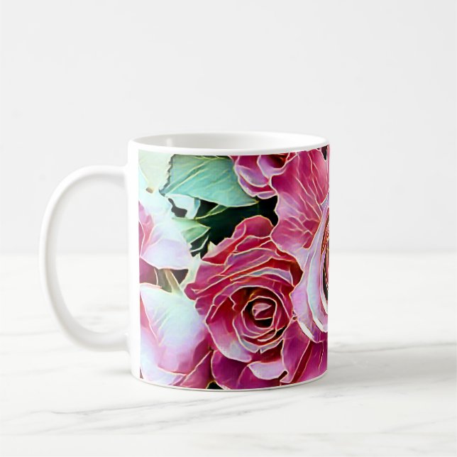 TAZA DE CAFÉ FLORES DE ROSAS ROSAS ROSAS ROSAS ROSAS ROSAS ROSA (Izquierda)