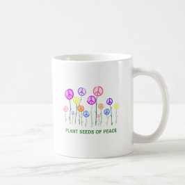 Taza De Café Flores de signos de paz