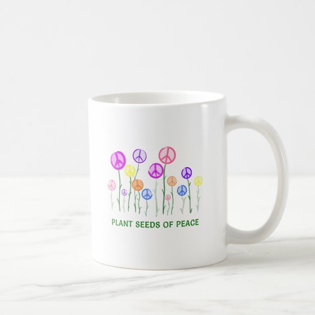 Taza De Café Flores de signos de paz (Derecha)