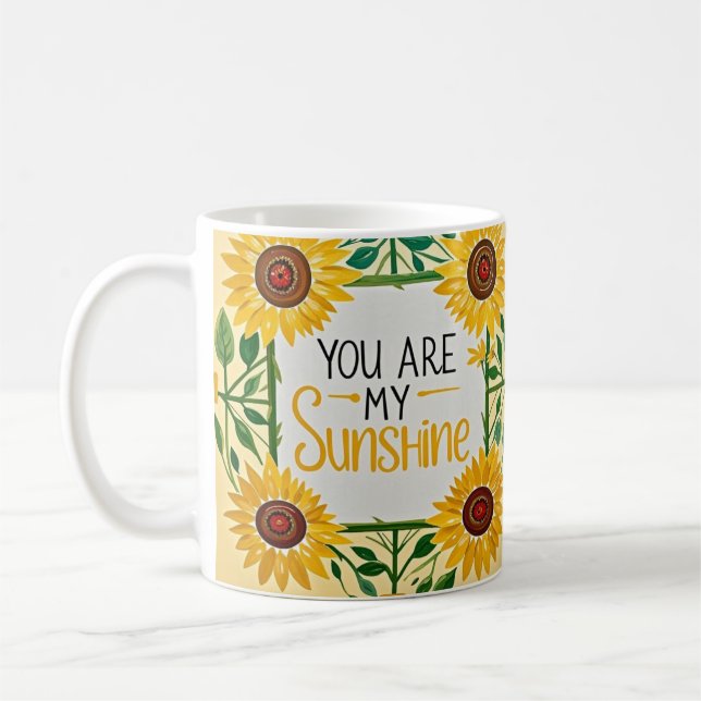 Taza De Café Flores de sol brillantes, tú eres mi sol (Izquierda)