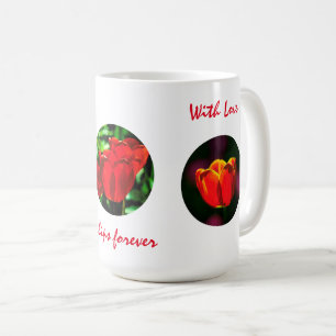 Taza De Café Flores de tulipán rojas