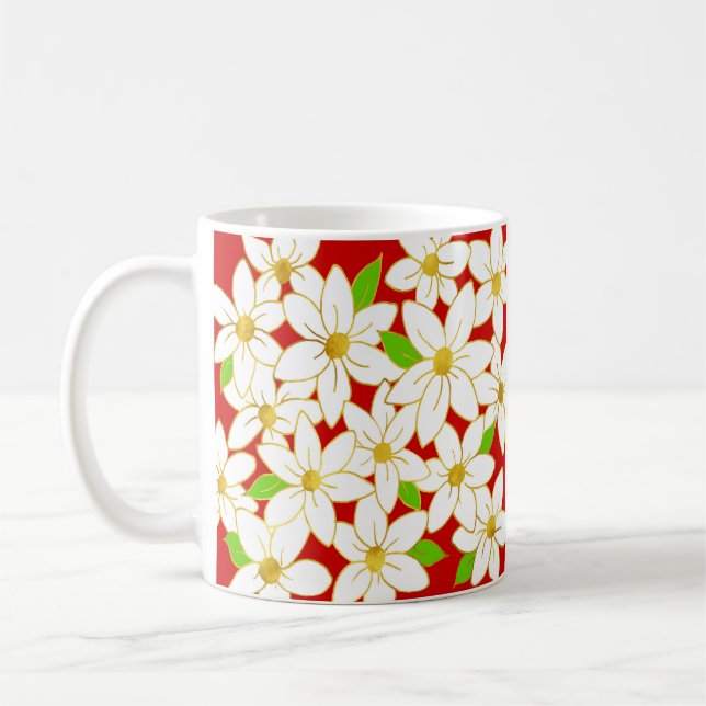 Taza De Café Flores de vacaciones (Izquierda)