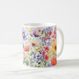 Taza De Café Flores de verano coloridas de Bonito personalizada