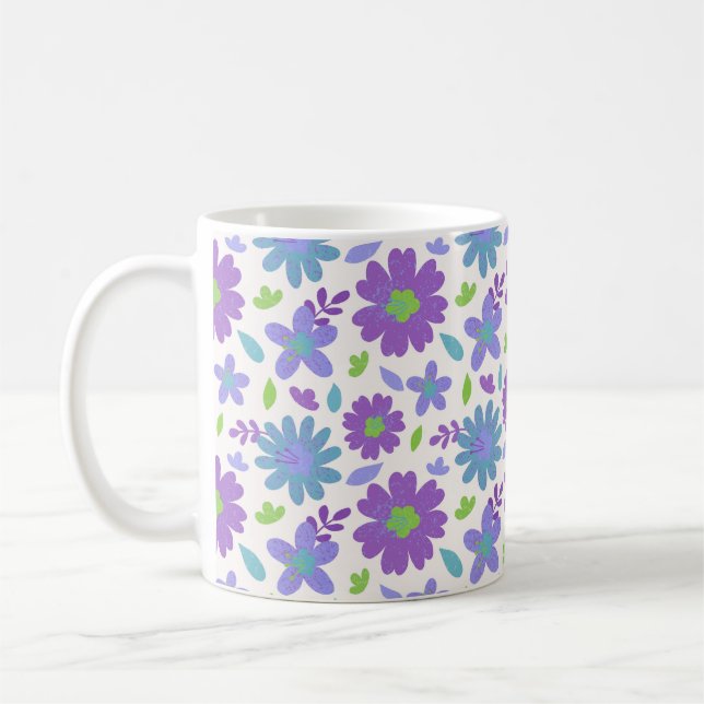 Taza De Café Flores de verano retro (Izquierda)