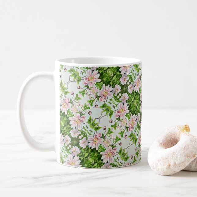 Taza De Café Flores de viento japonesas (Con donut)