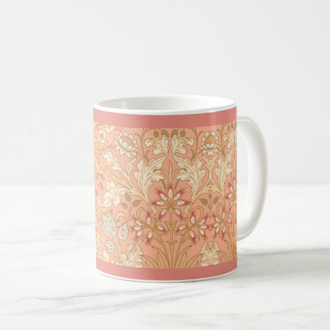 Taza De Café Flores Decorativas de Rosa Pastel (Anverso derecho)