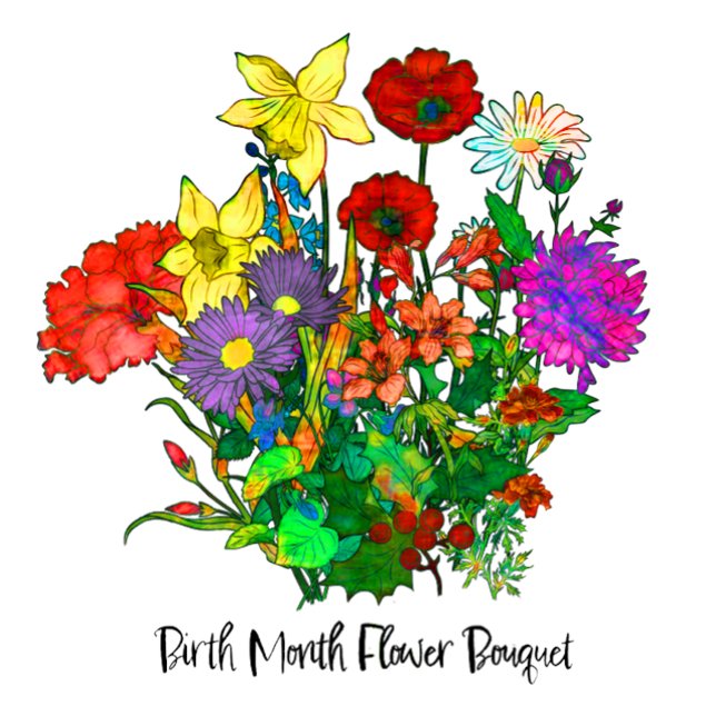 Taza De Café Flores del Bouquet de Nacimiento Mes (Subido por el creador)