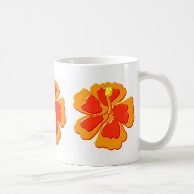 Taza De Café flores del hibisco (Derecha)