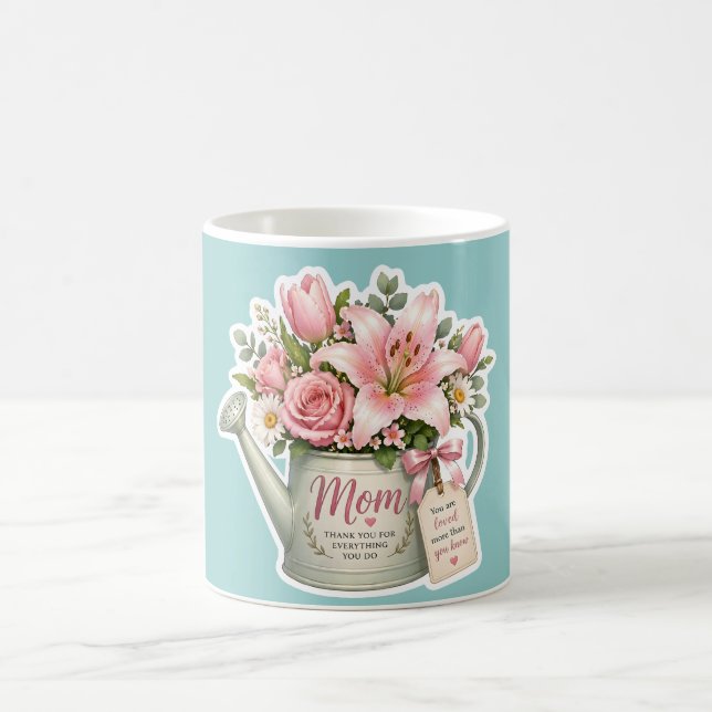 Taza De Café Flores del jardín de mamá (Centro)
