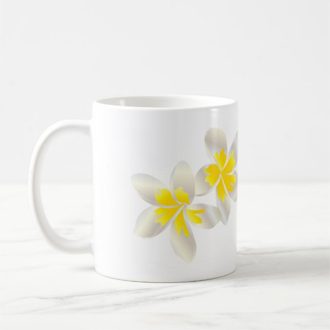 Taza De Café Flores del Plumeria de Hawaii (Izquierda)