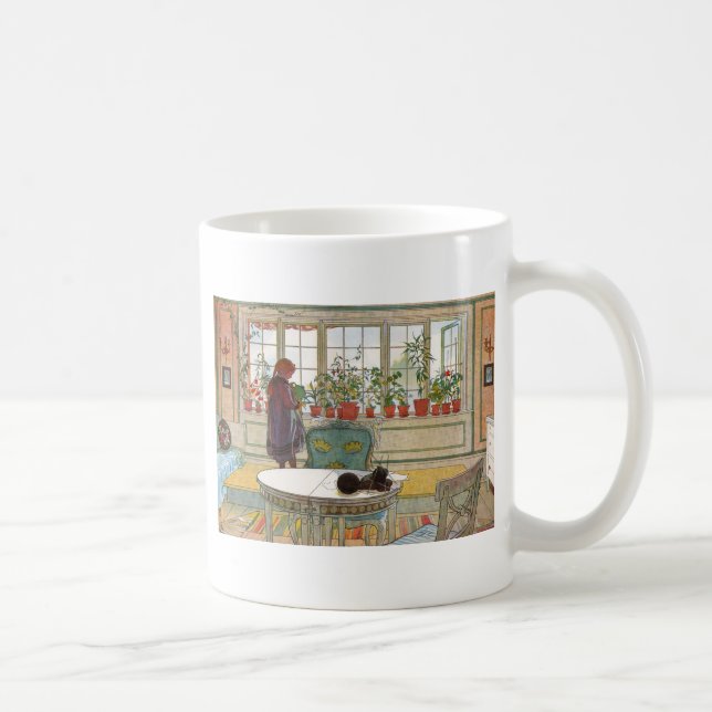 Taza De Café Flores en el cristal (Derecha)