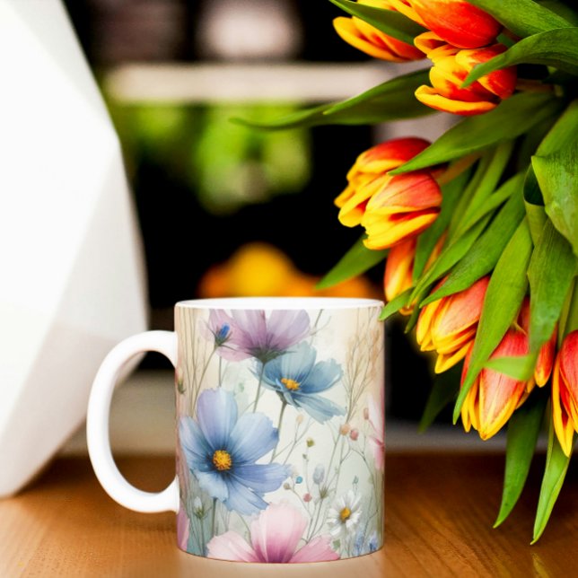 Taza De Café Flores En El Silvestre (Subido por el creador)