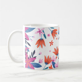 Taza De Café Flores en negrita de diseño gráfico original