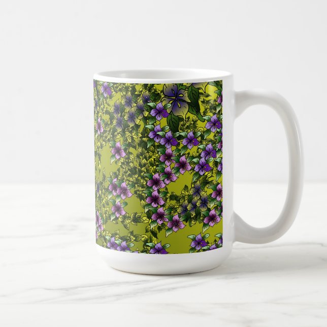 Taza De Café Flores en tonos índigo (Derecha)