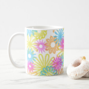 Taza De Café Flores en tonos pastel