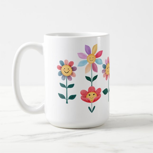 Taza De Café Flores felices (Izquierda)