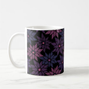 Taza De Café flores florales abstractas patrón romántico dibujo