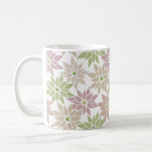 Taza De Café flores florales abstractas patrón romántico dibujo