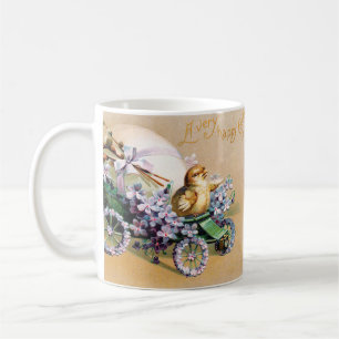 Taza De Café Flores florales de pollo de pollo de Pascua