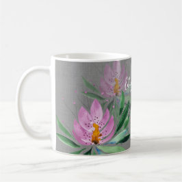 Taza De Café Flores florecen aguas violetas monogramadas