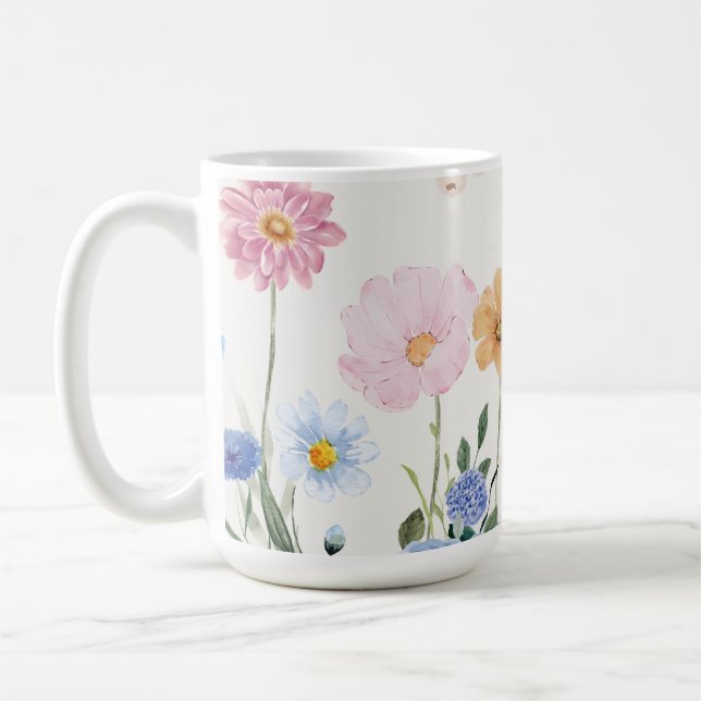 Taza De Café Flores florecientes (Izquierda)