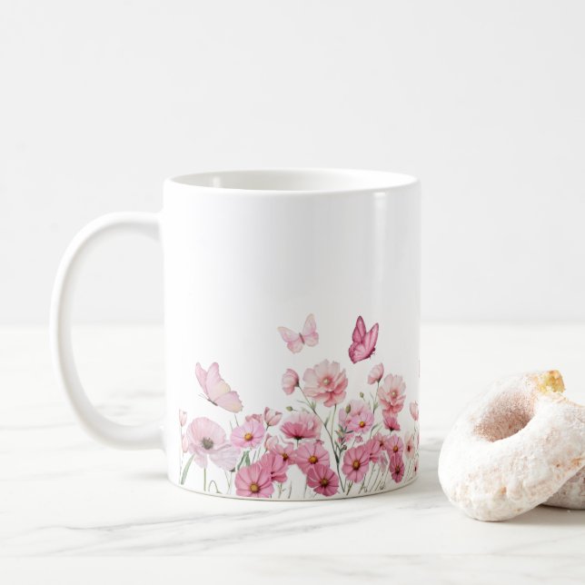 Taza De Café flores flores  (Con donut)