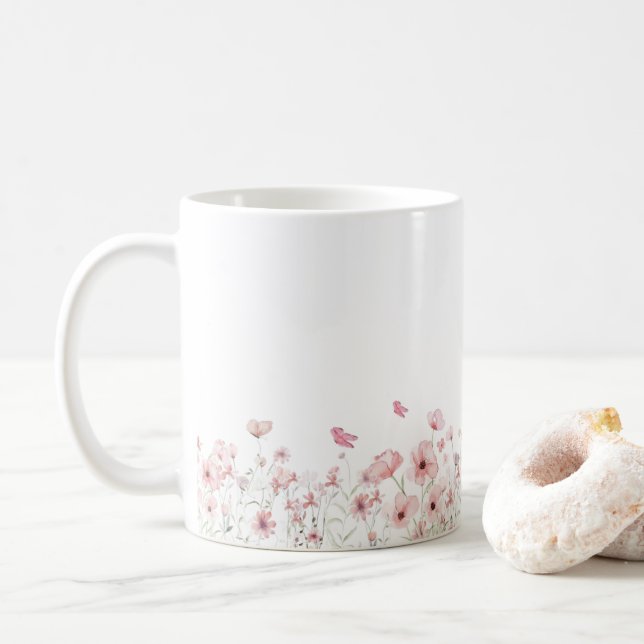 Taza De Café flores flores  (Con donut)