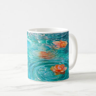 Taza De Café Flores Flotando en el Agua