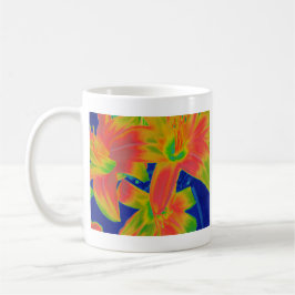 Taza De Café flores fluorescentes