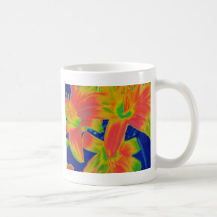 Taza De Café flores fluorescentes