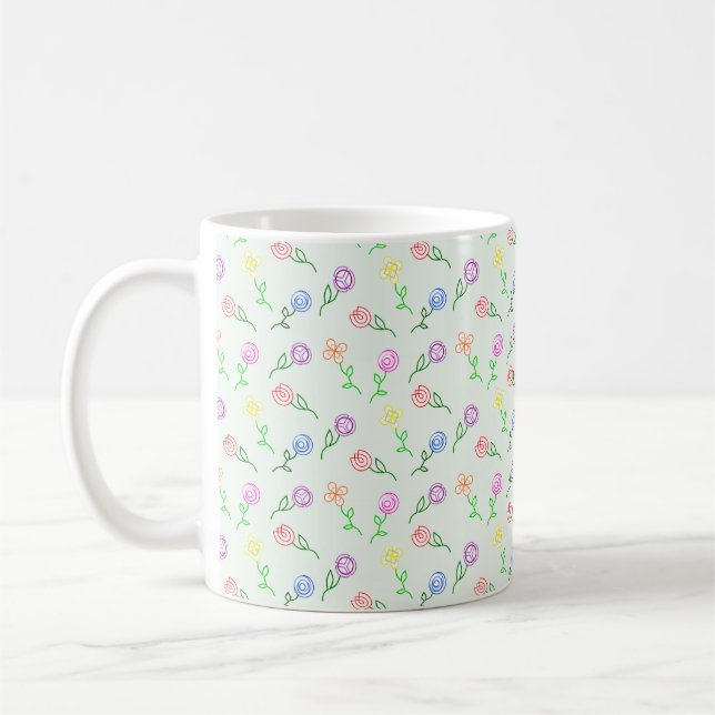Taza De Café Flores geométricas (Izquierda)