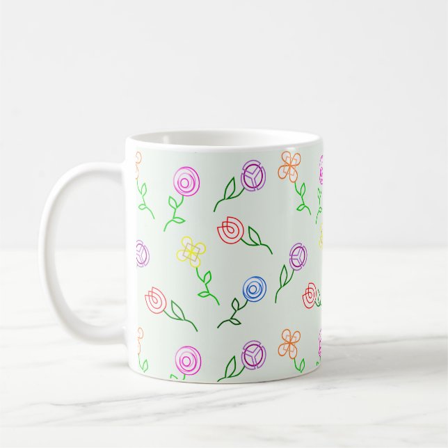Taza De Café Flores geométricas (Izquierda)