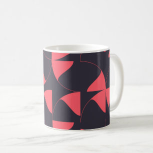Taza De Café Flores geométricas circulares abstractas, elegante