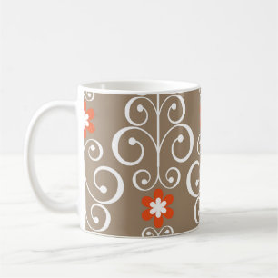 Taza De Café Flores geométricas: diseño sin foco vintage