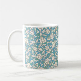 Taza De Café Flores giratorias amarillas y azules