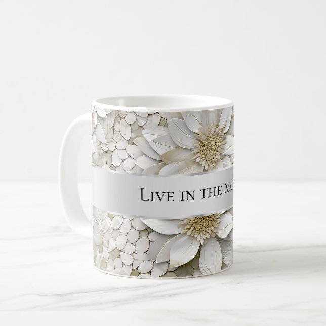 Taza De Café Flores Gold White Lotus (Anverso izquierdo)