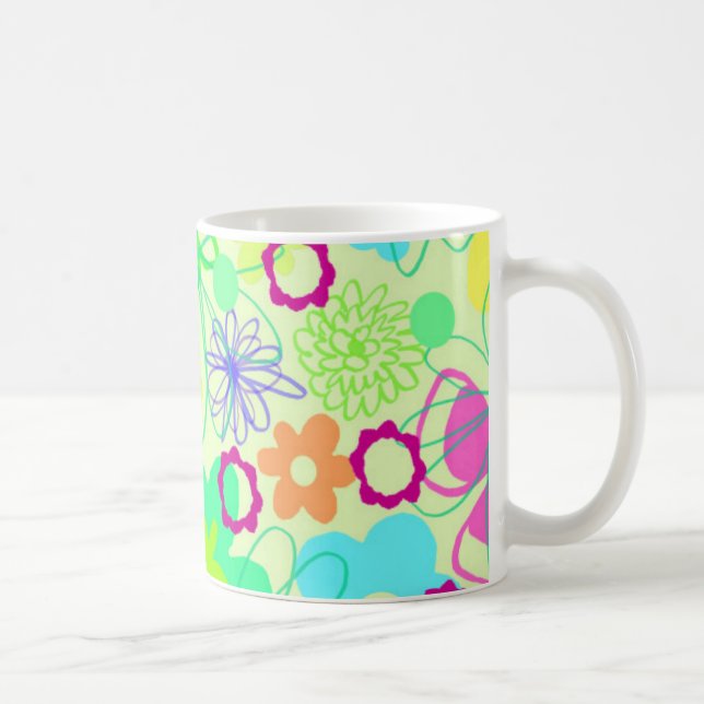 Taza De Café Flores gráficas (Derecha)