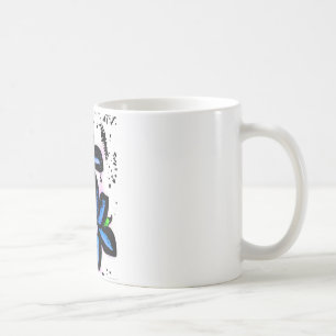 Taza De Café Flores grandes del negro azul