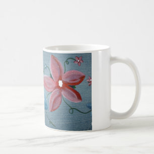 Taza De Café Flores grandes del rojo azul