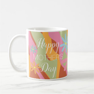 Taza De Café Flores Groovy para el Día de la Madre Marco de Fot
