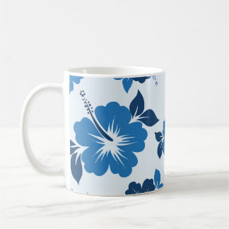 Taza De Café Flores Hibiscus azules