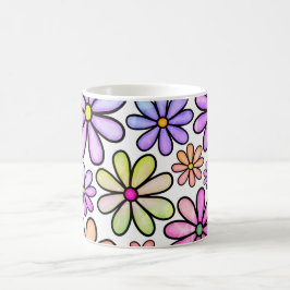 Taza De Café Flores impermeables: elegante tazón, estilo florec