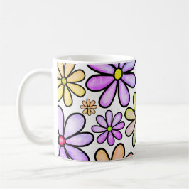 Taza De Café Flores impermeables: elegante tazón, estilo florec