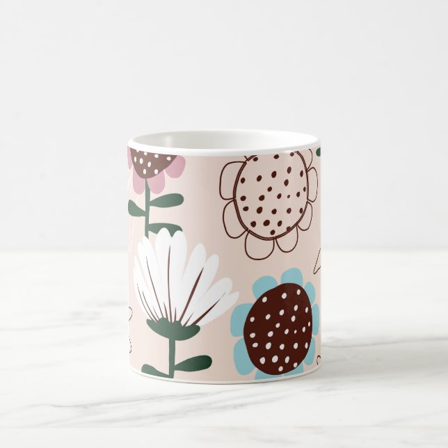 Taza De Café Flores impermeables: La Perfecta Mug Floreciente (Centro)