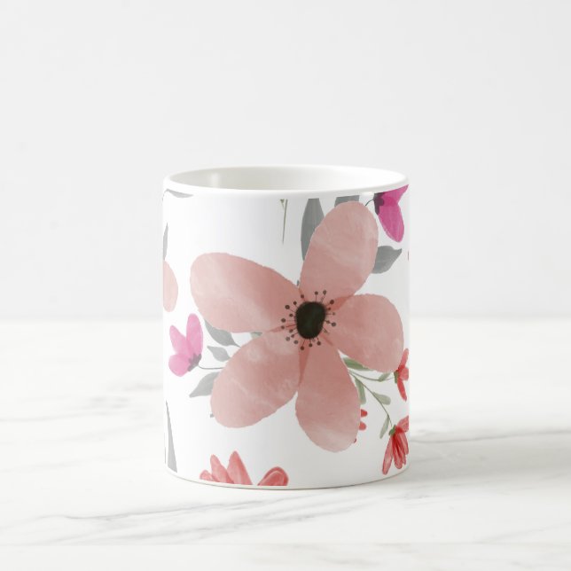 Taza De Café Flores impermeables: Sofisticación floral (Centro)