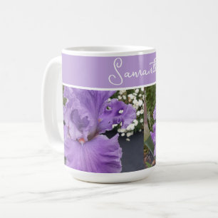 Taza De Café Flores Iris Flores Lavanda Púrpura Flor Lilac Flor