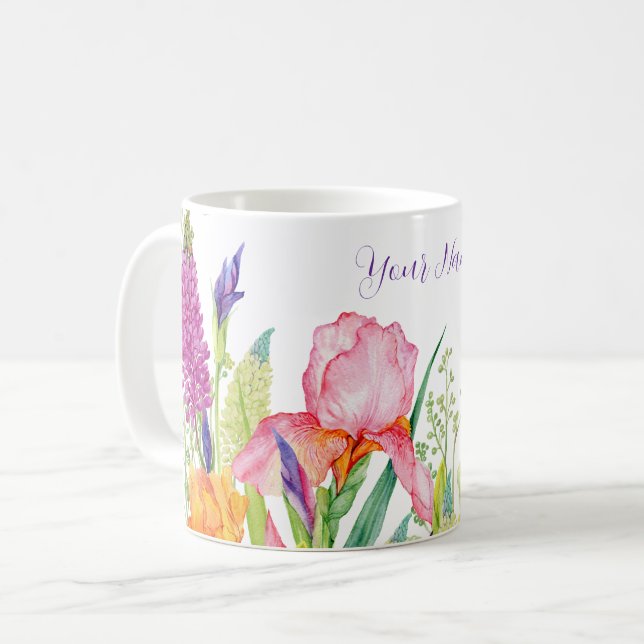 Taza De Café Flores irlandesas acuarelas (Anverso izquierdo)